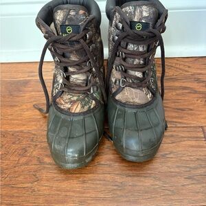 Magellan Outdoors Kids Camo Boots - Forest Green and Earthy Brown